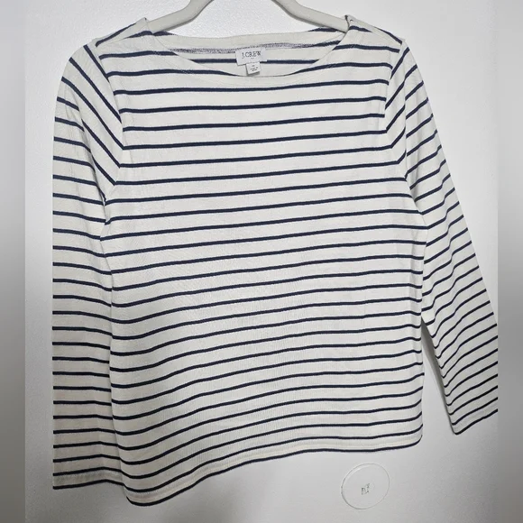 J.CREW Striped Long Sleeve Top 100% Size S NWT - Picture 2 of 7